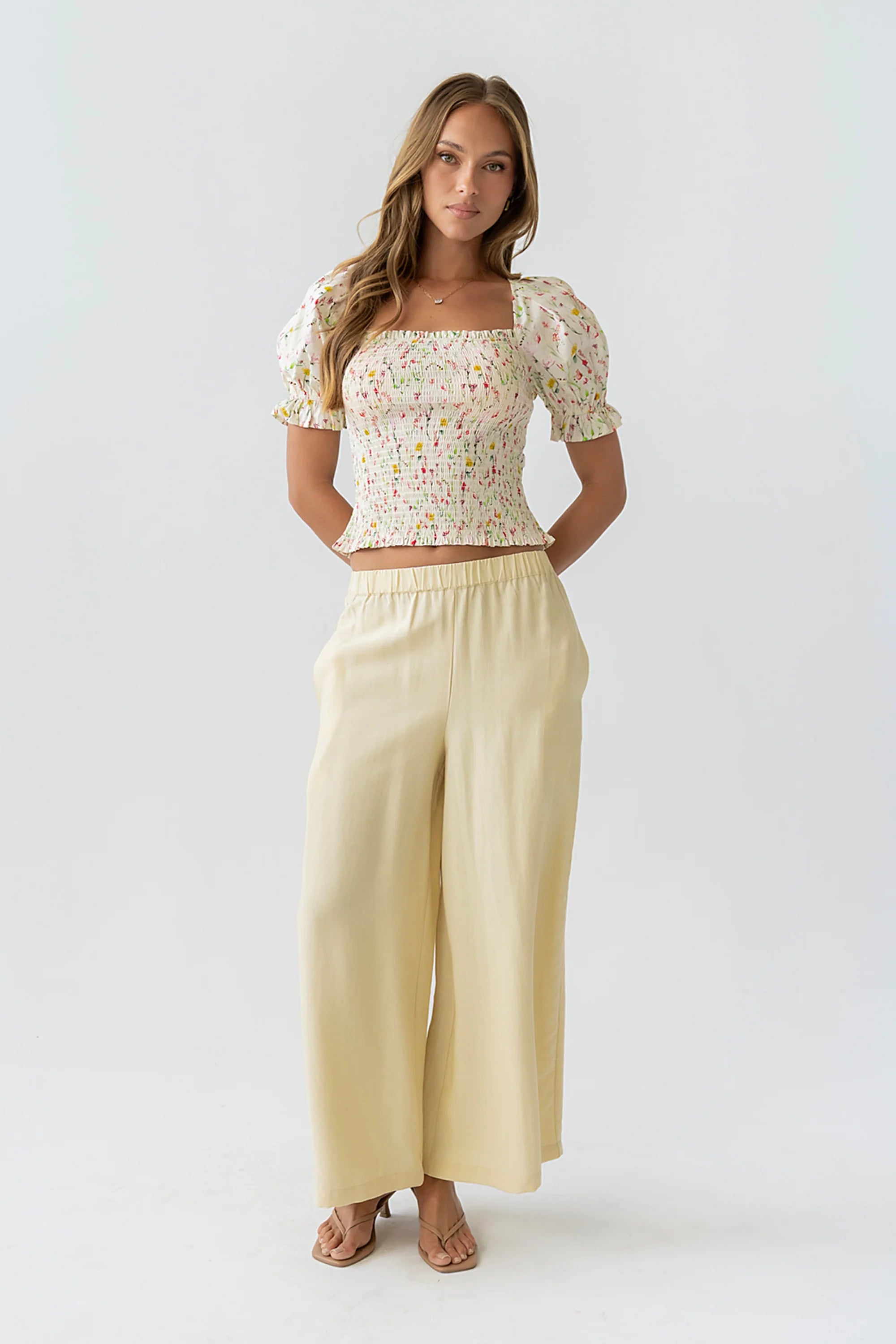Lee Wide Leg Pants in Yellow