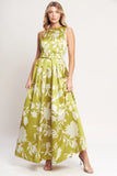 LIME FLORAL MAXI DRESS