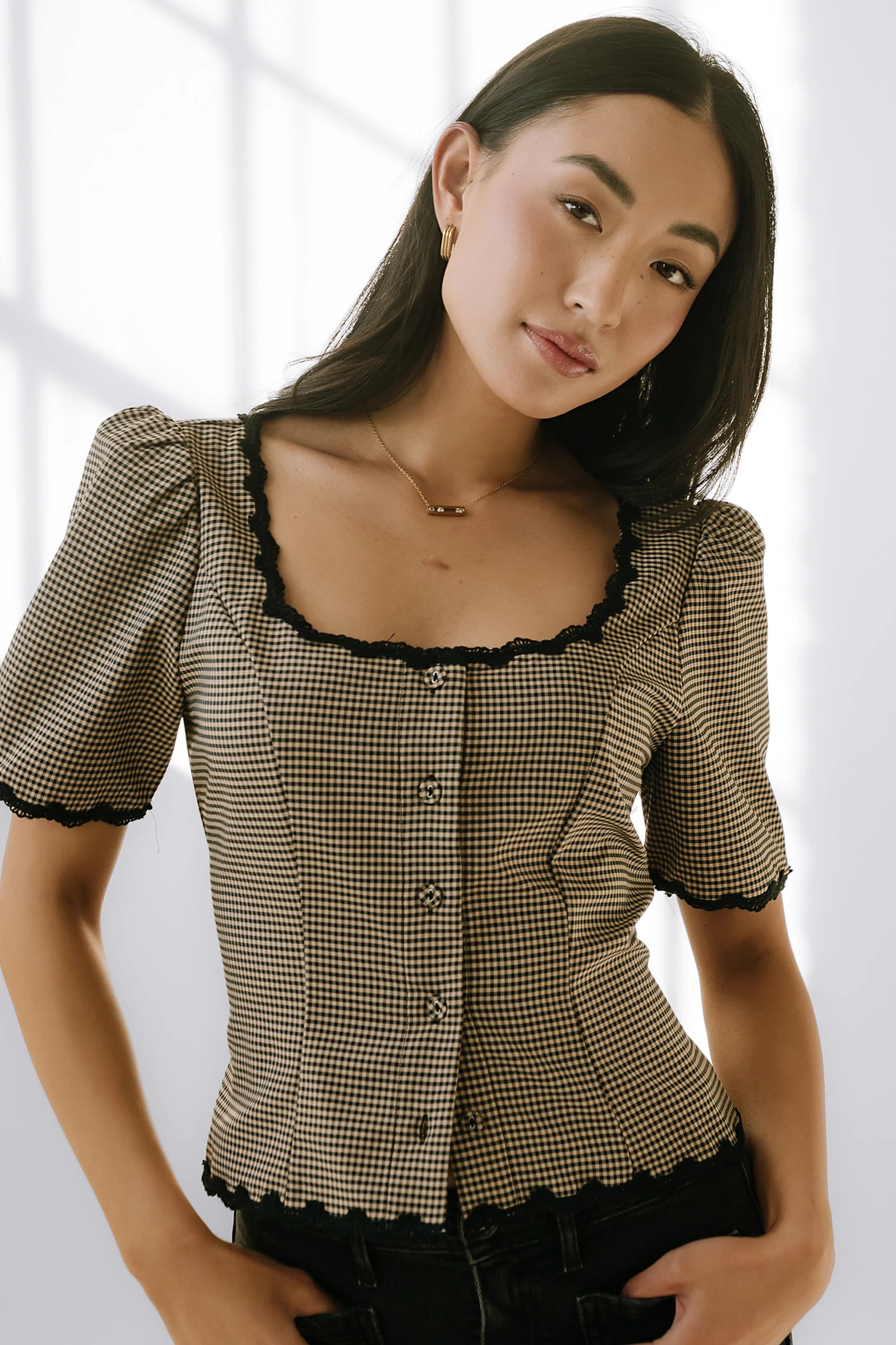 Marrel Gingham Blouse