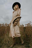 Berlin Corduroy Baby Doll Midi Dress in Taupe FINAL SALE