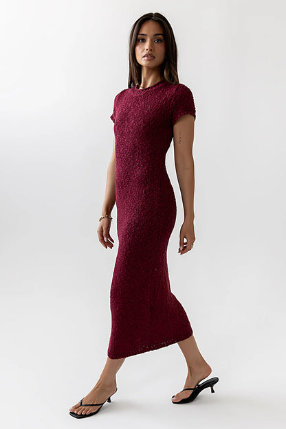Hadley Knit Maxi Dress in Plum