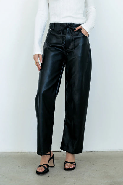 Priya Vegan Leather Wide Leg Pants FINAL SALE