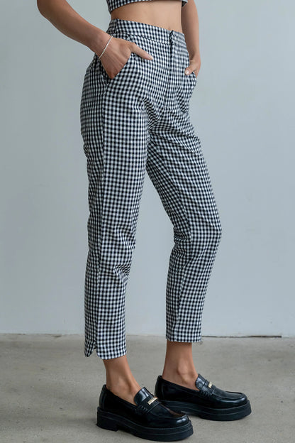 Madie Gingham Pants in Black