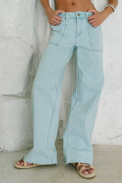 Sydney Striped Wide Leg Jeans