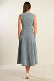 NAUTICAL NICE LIGHT DENIM MIDI DRESS