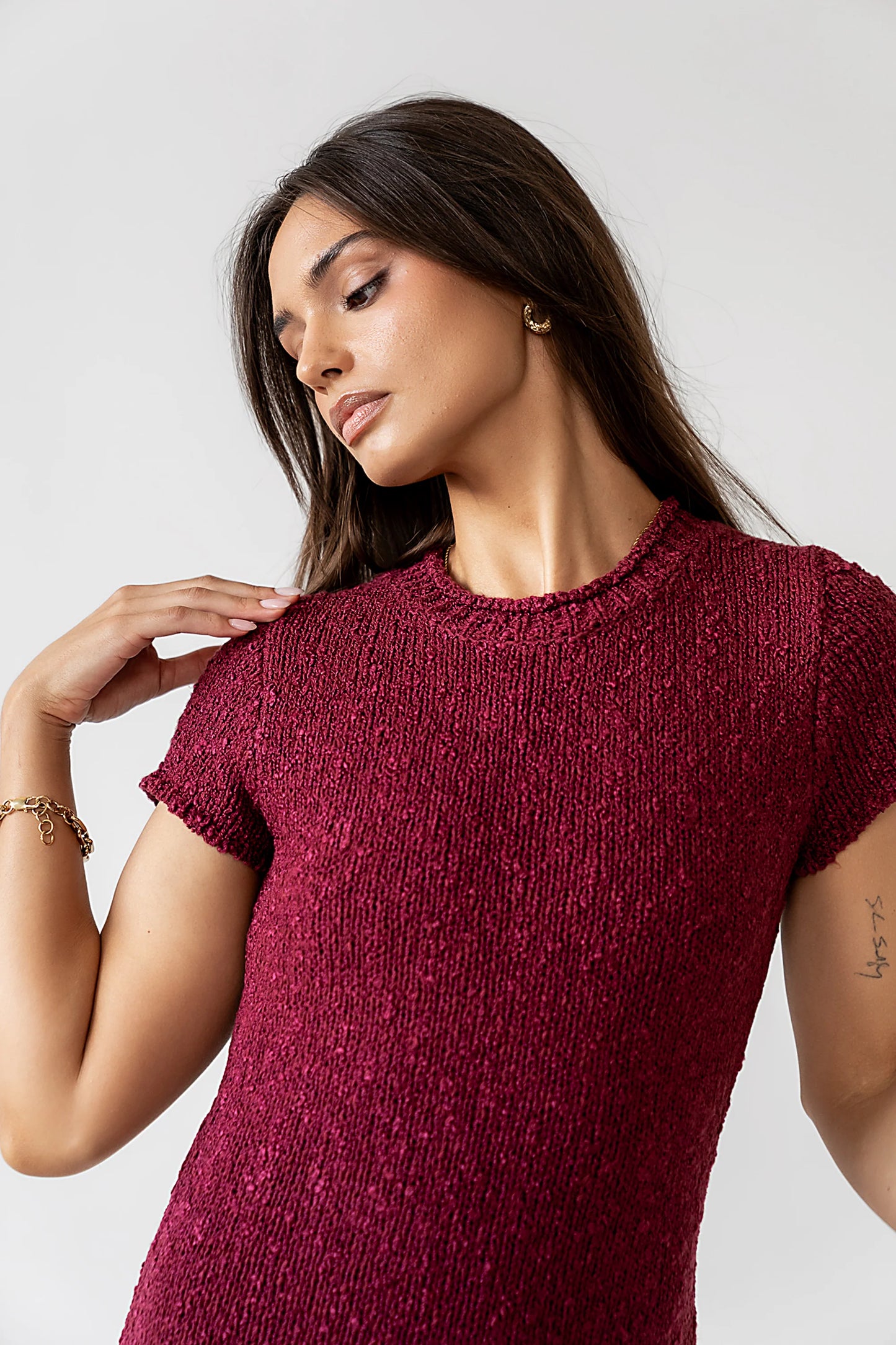 Hadley Knit Maxi Dress in Plum