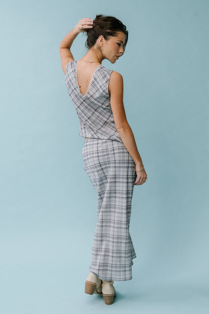 Jenna Plaid Blouse in Blue
