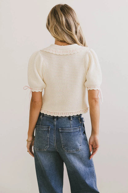 Penelope Ribbon Trim Cardigan FINAL SALE