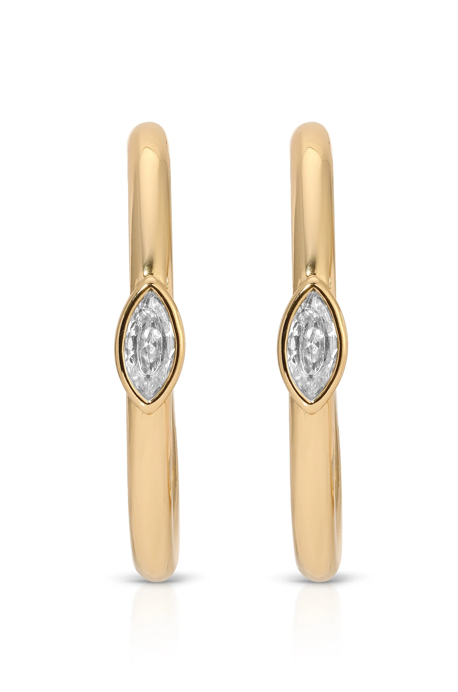 Large Marquise Crystal Hoops