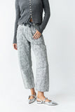 Paisley Printed Barrel Jeans