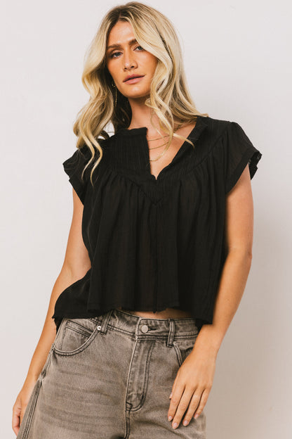 Leia Blouse in Black FINAL SALE