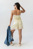 Bricelyn Lace Trim Satin Shorts
