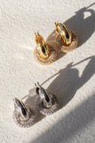 LUV AJ Pave Interlock Hoops