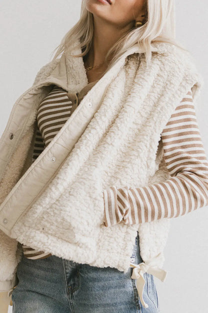Johanna Sherpa Vest in Beige FINAL SALE