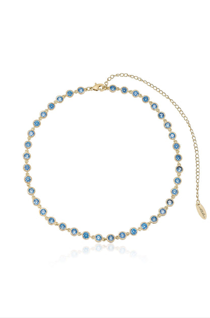 Crystal Disc and Link Necklace