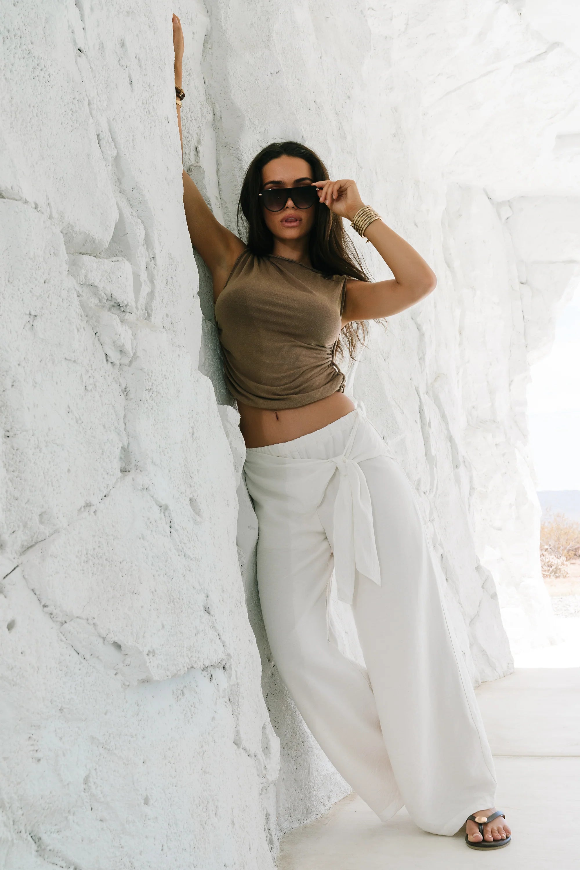 Maia Braided Top in Brown