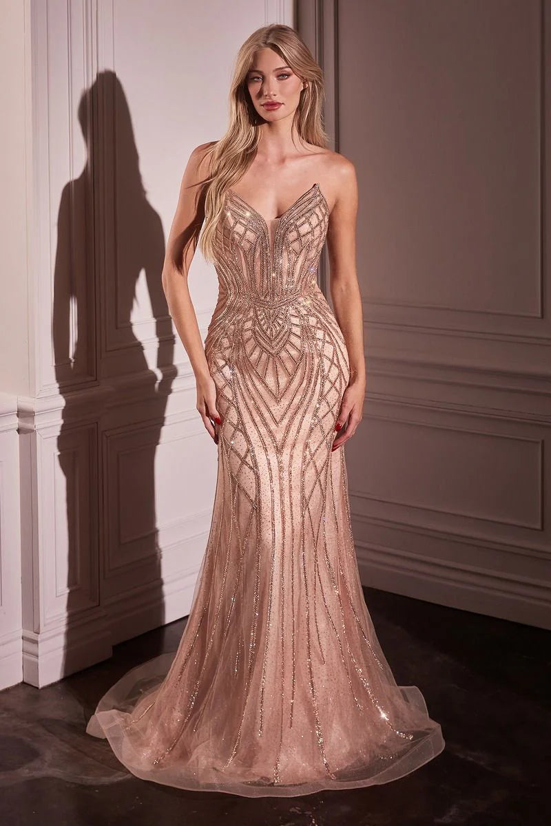 MAXWELL GOWN CRYSTAL STRAPLESS EMBELLISHED MERMAID GOWN