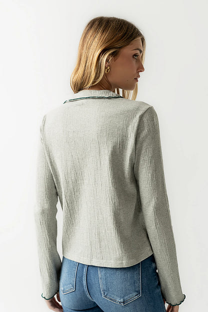 Jazmine Contrast Top in Grey FINAL SALE