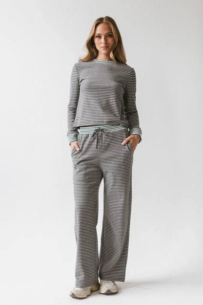 April Striped Pants in Grey FINAL SALE