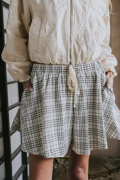 Katherine Plaid Shorts in Black