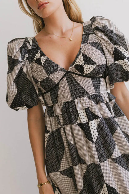 Brielle Patchwork Midi Dress FINAL SALE