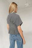 Alec Striped Blouse in Grey FINAL SALE
