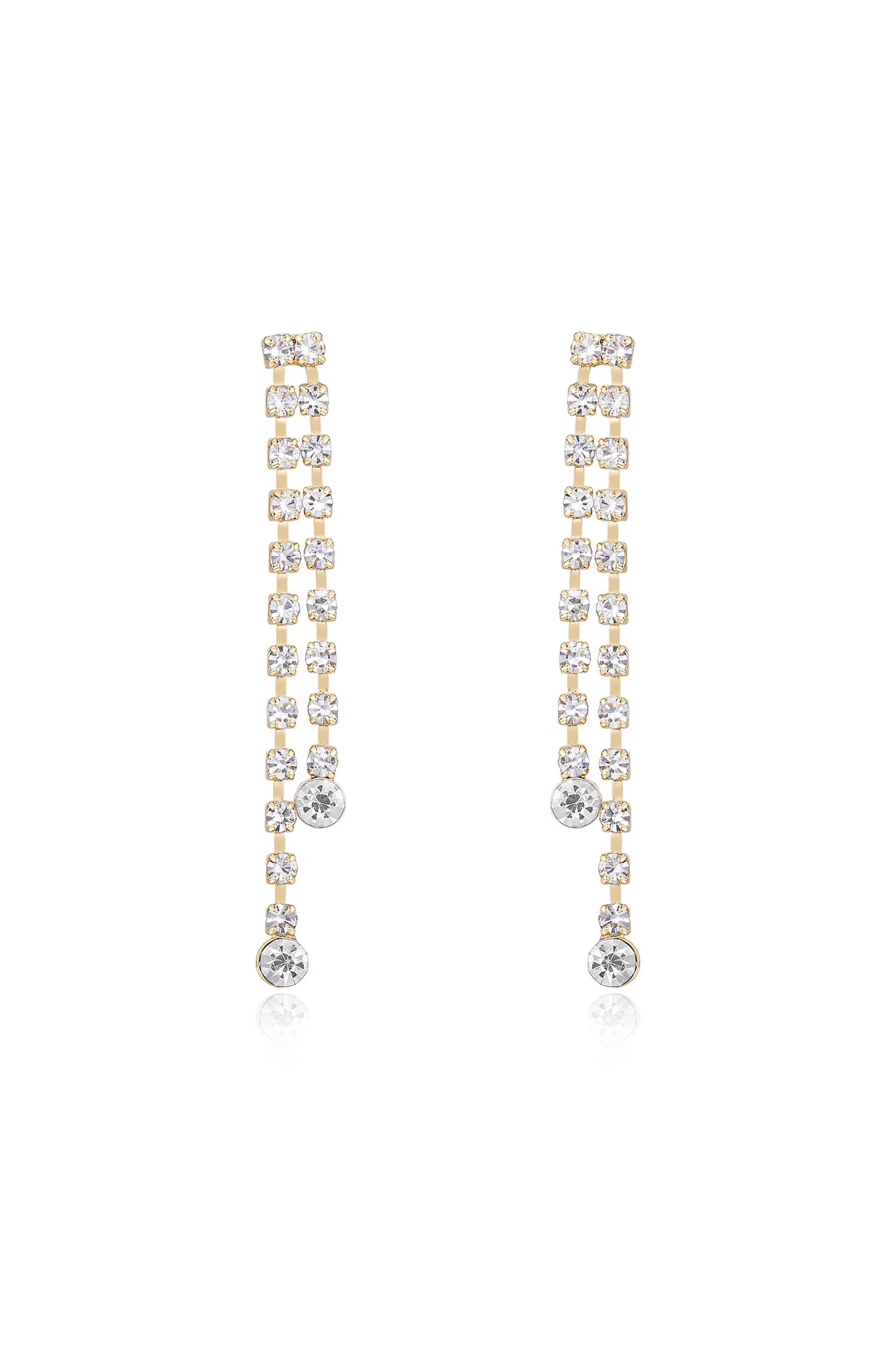 Crystal Sun Shower Dangle Earrings