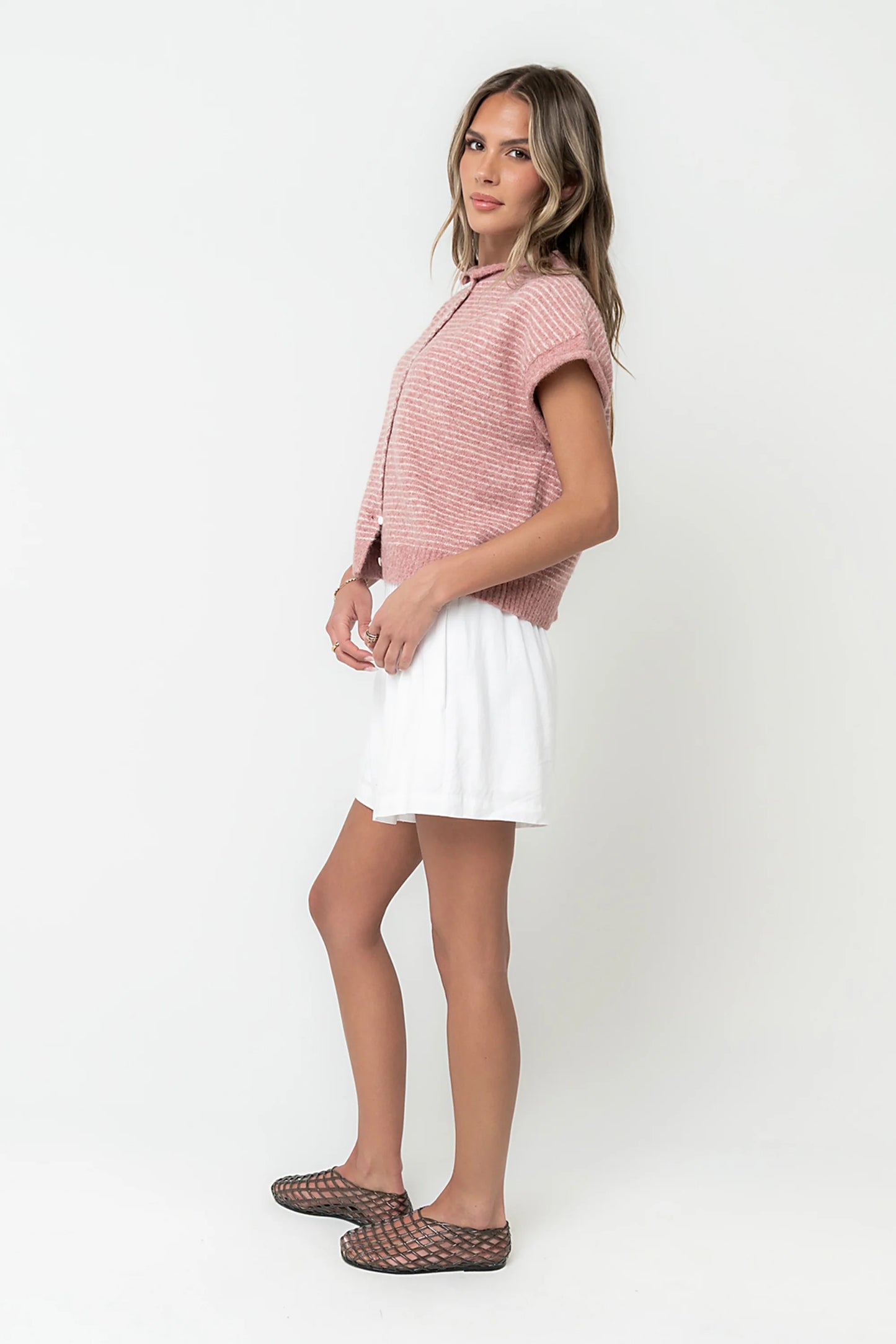 Percey Knit Cardigan in Pink