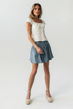 Tait Pleated Denim Mini Skirt