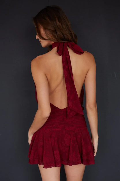 Yaz Textured Mini Dress Romper