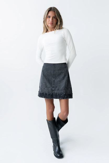 Jana Denim Skirt in Black