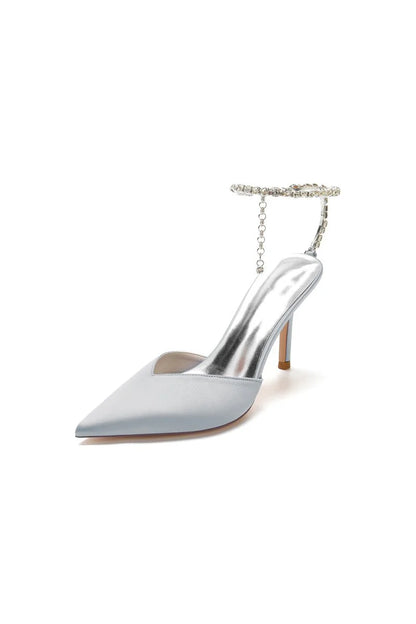 Crystal Strap Pointed Toe High Heels
