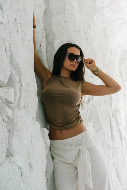Maia Braided Top in Brown