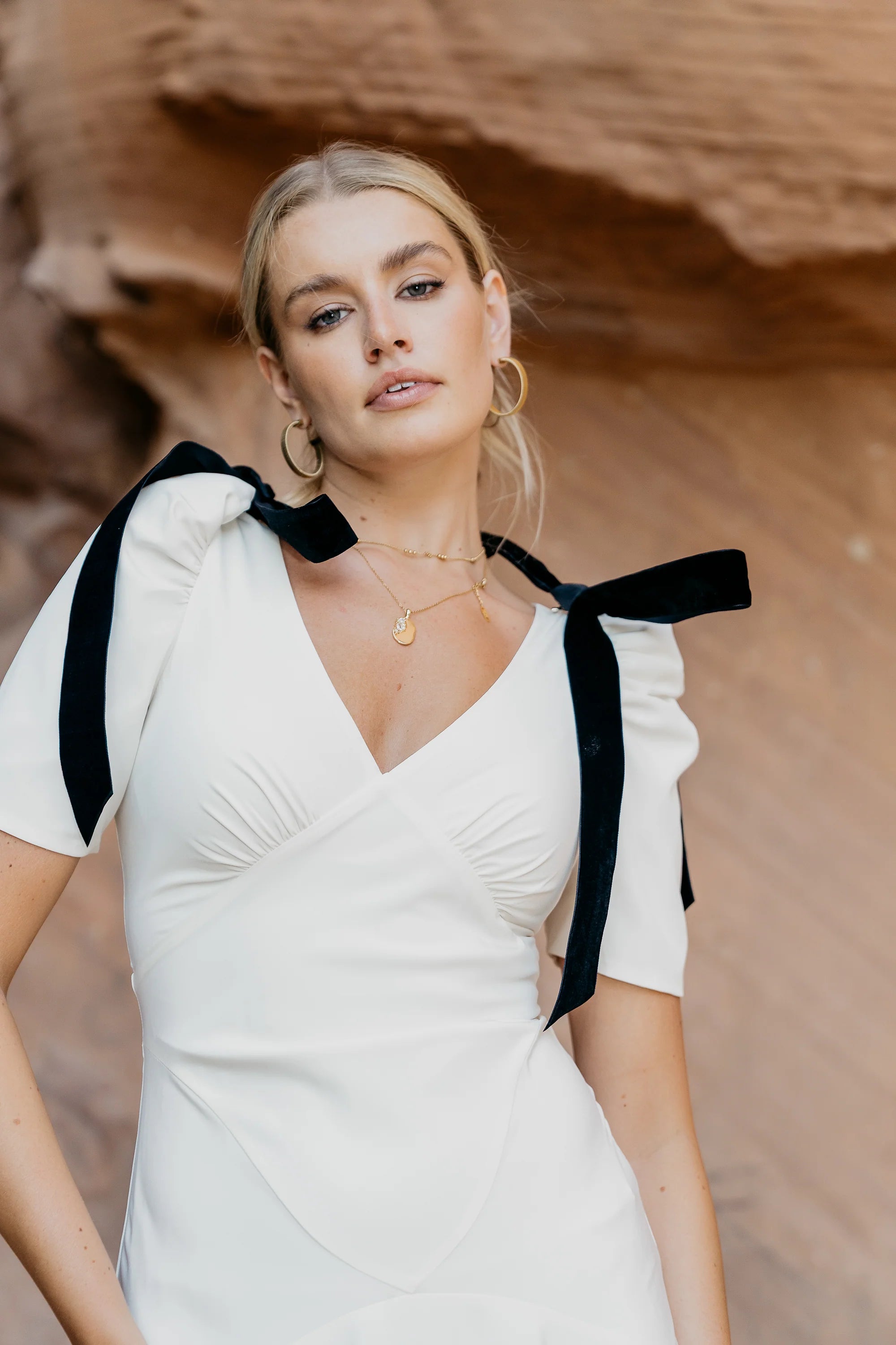 Nellie Drop Waist Maxi Dress in Cream