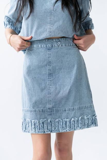 Jana Denim Skirt in Light Wash