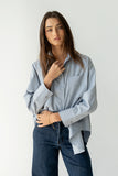 Markell Oversized Button Up in Blue