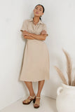 Bennett Collared Dress in Taupe FINAL SALE