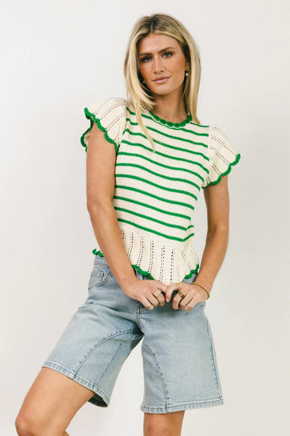 Georgie Striped Sweater in Green FINAL SALE