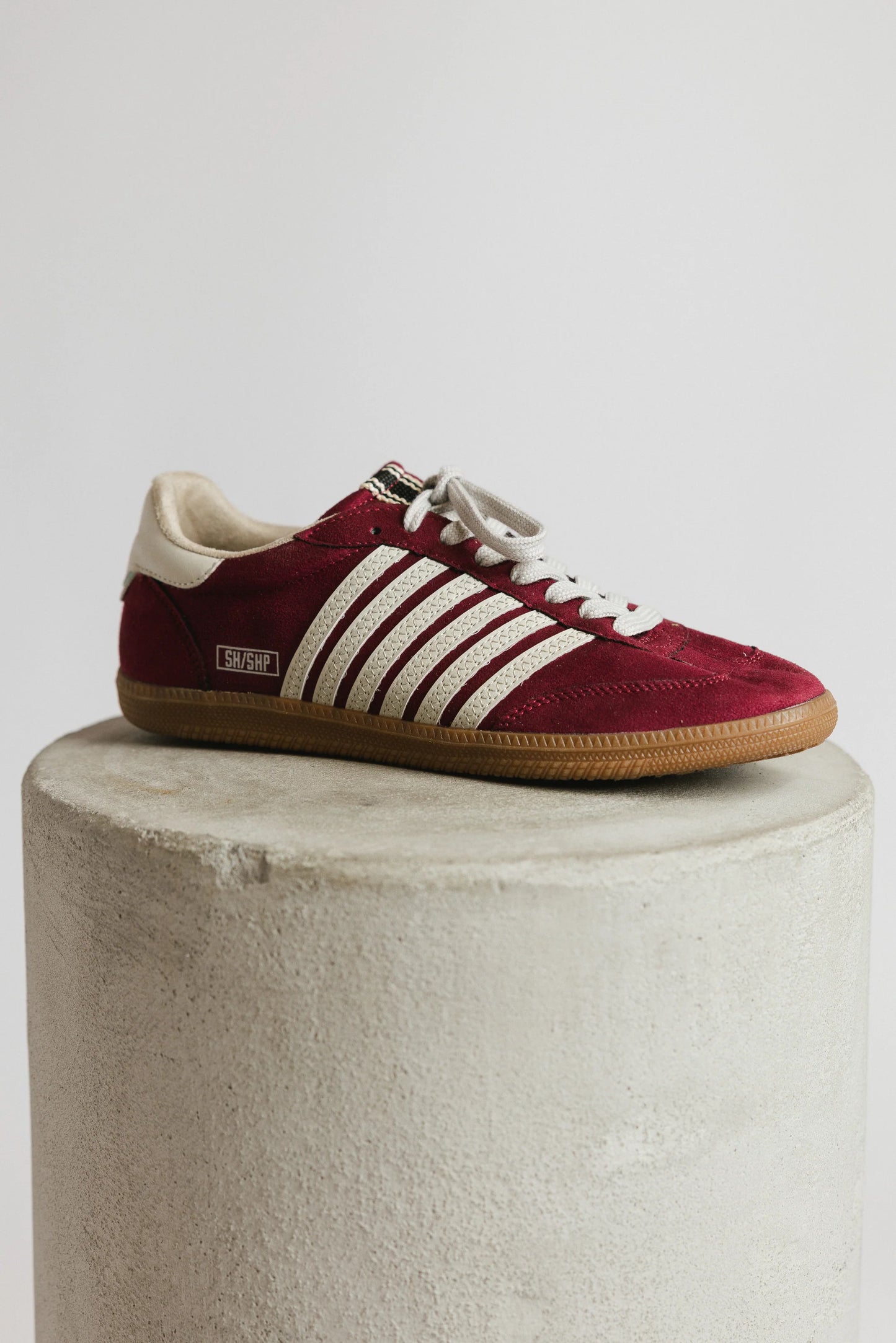 Stevie Striped Sneaker in Wine FINAL SALE