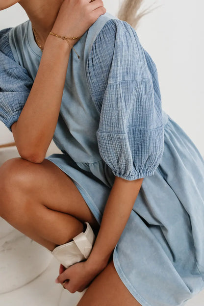 Andra Mini Dress in Blue FINAL SALE