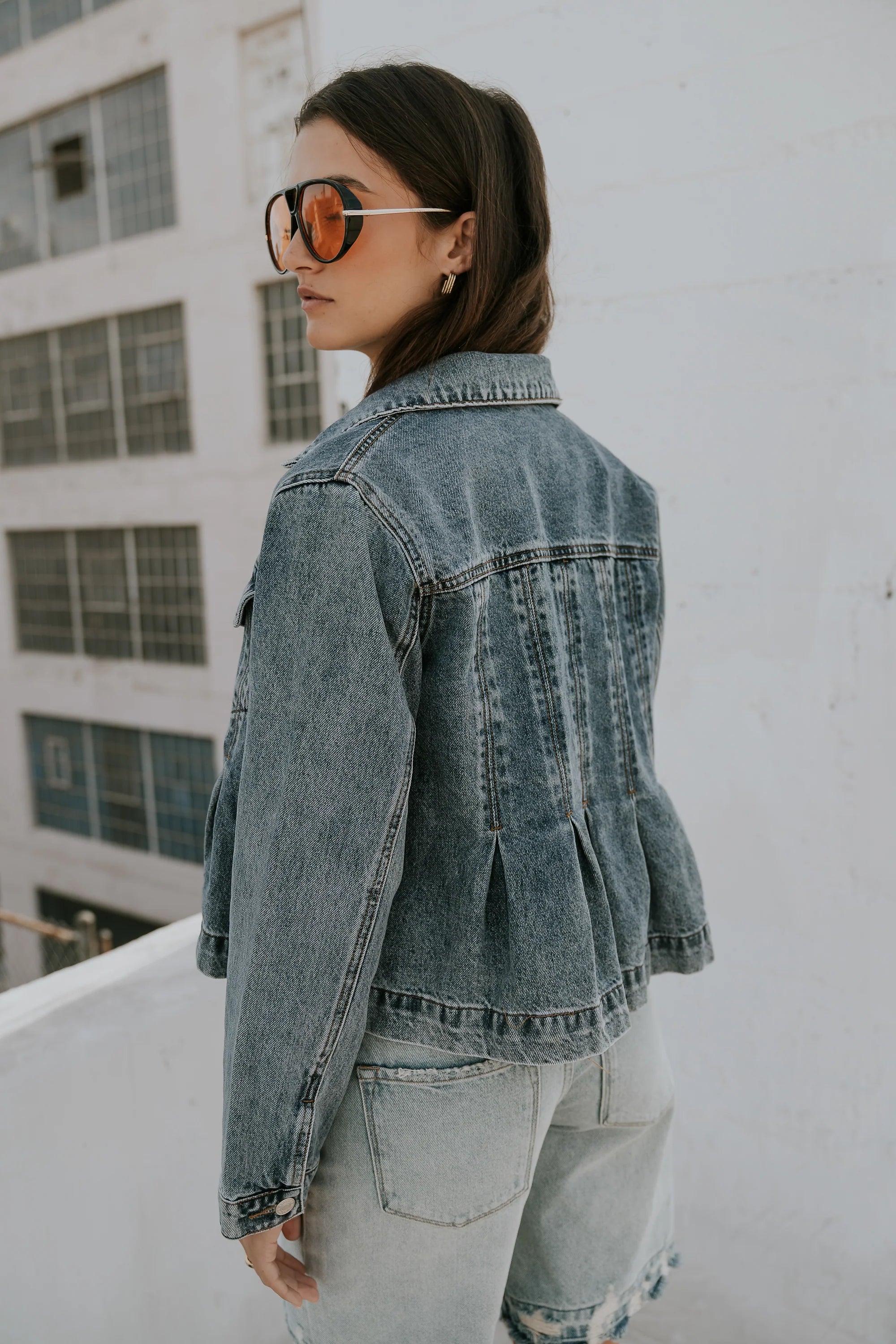 Riley Peplum Denim Jacket