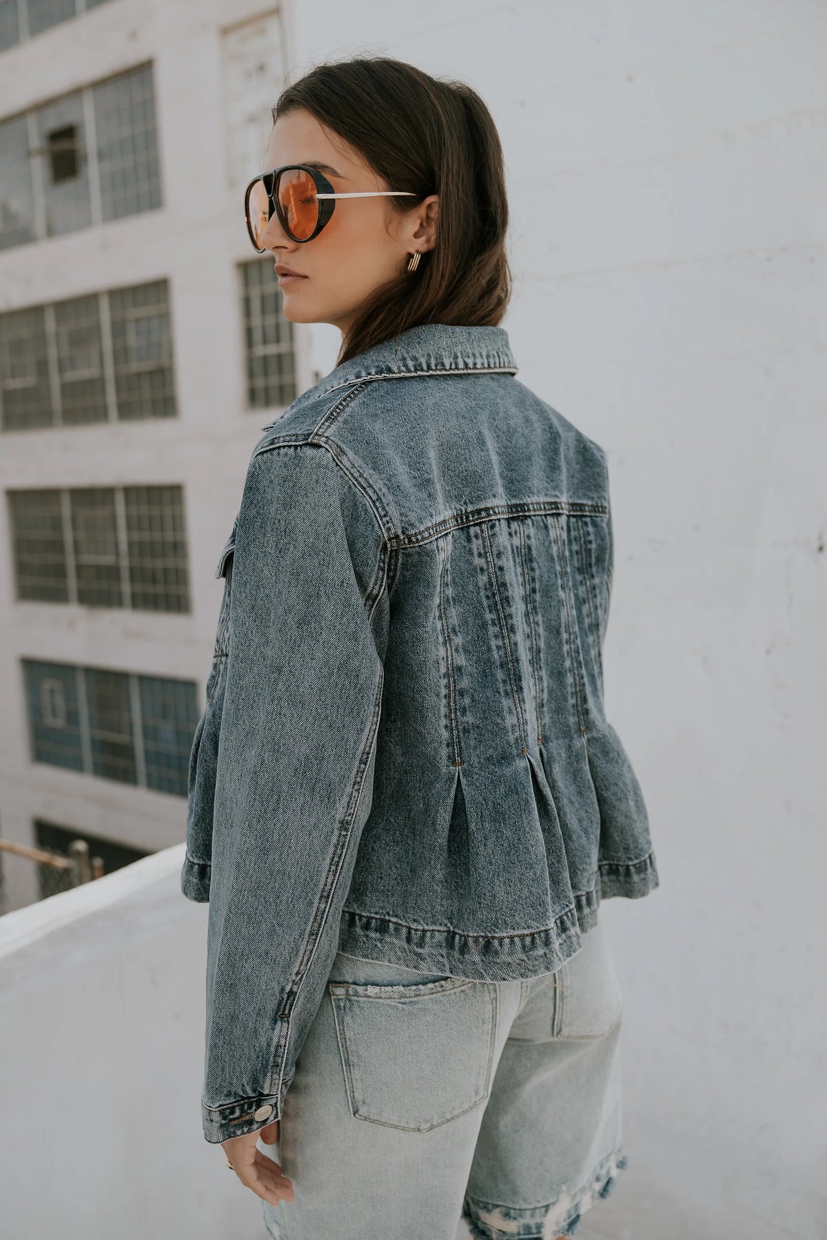 Riley Peplum Denim Jacket
