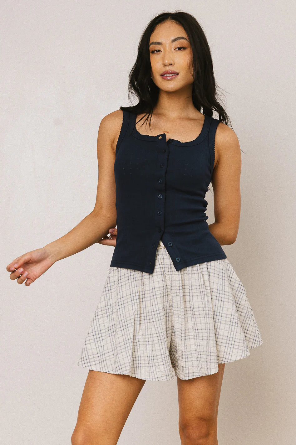 Apollo Knit Tank Top in Navy
