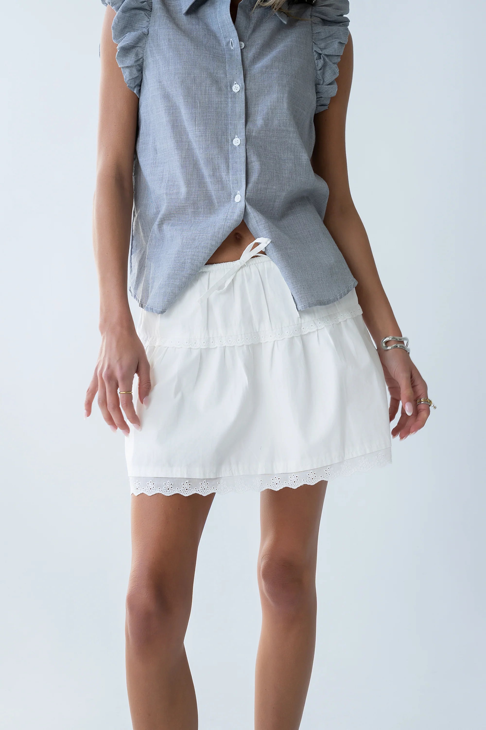 Brandi Embroidered Mini Skirt