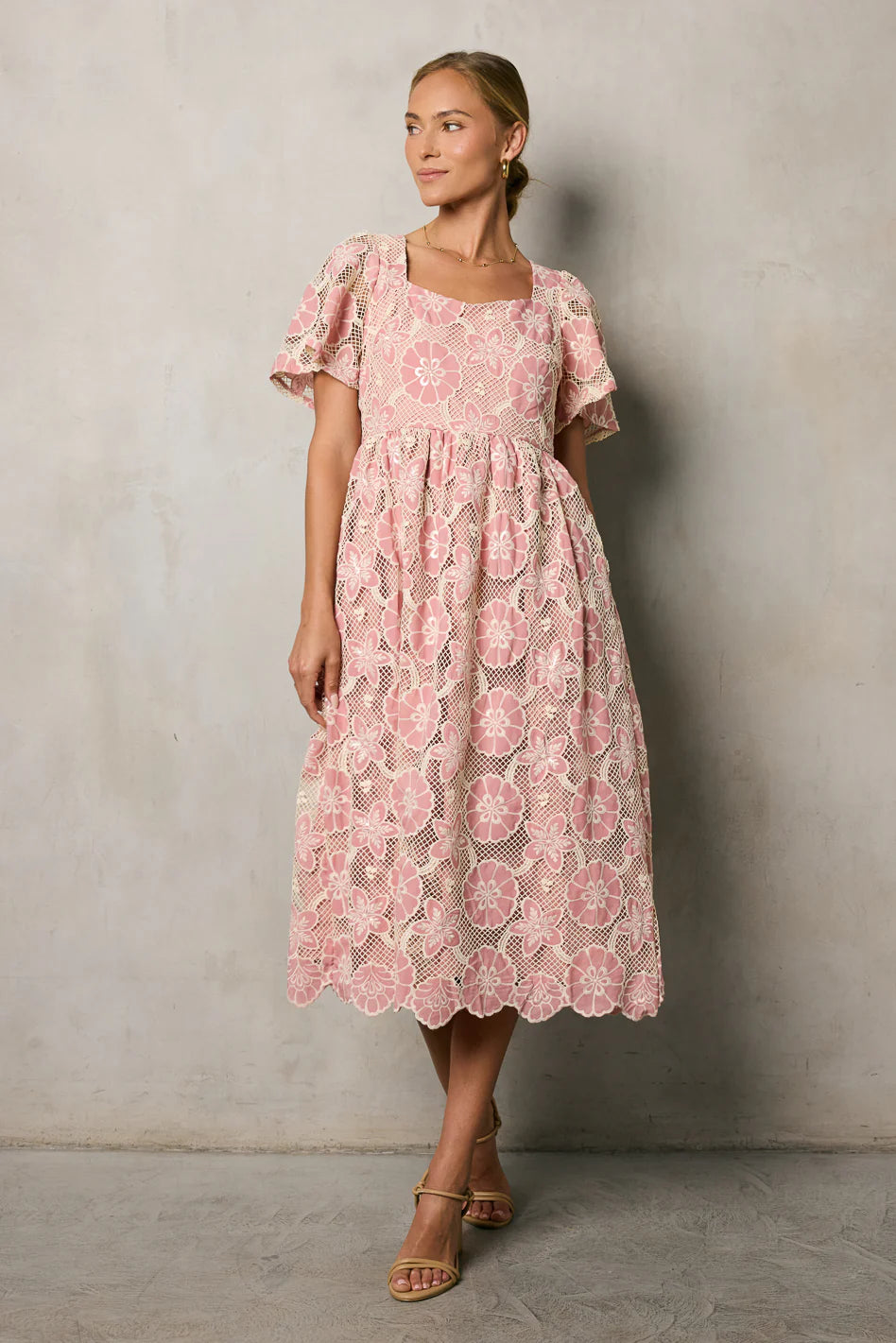 Mica Embroidered Midi Dress FINAL SALE