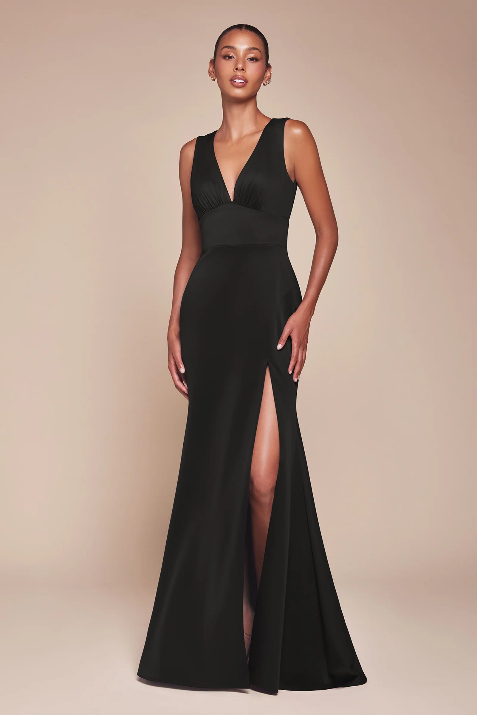 Cora Gown V Neckline Keyhole Back