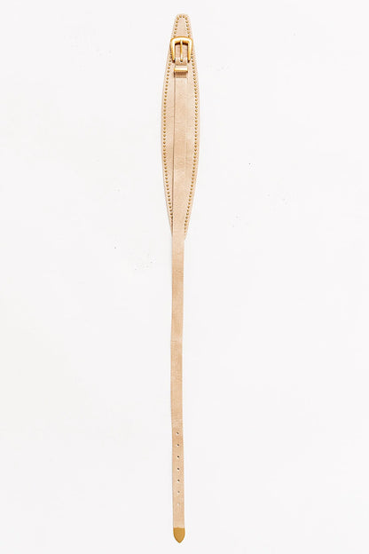 Jaylen Leather Sash Belt in Bone