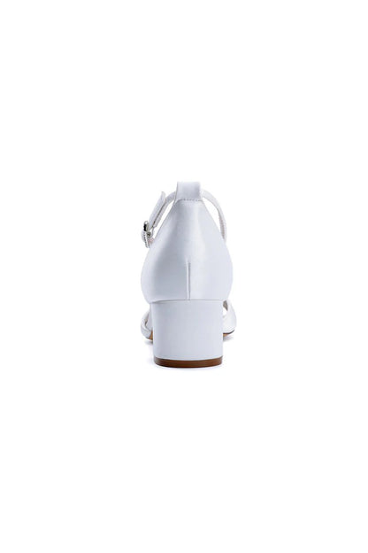 Simple Buckle Strap Open Toe Chunky Heels