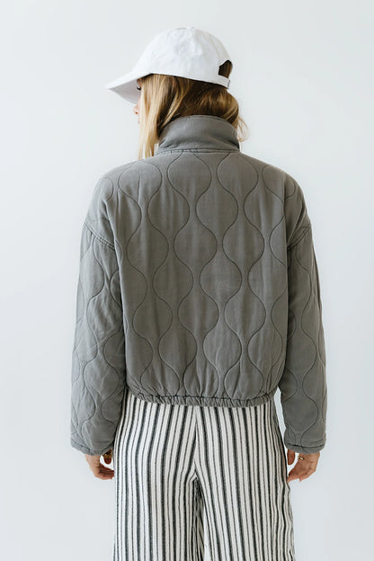 Quinn Quilted Jacket in Charcoal FINAL SALE