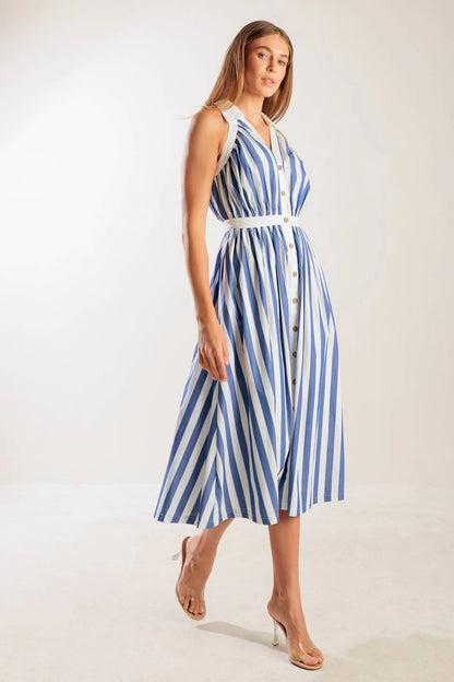 WAIT FOR IT WOVEN MIDI DRESS